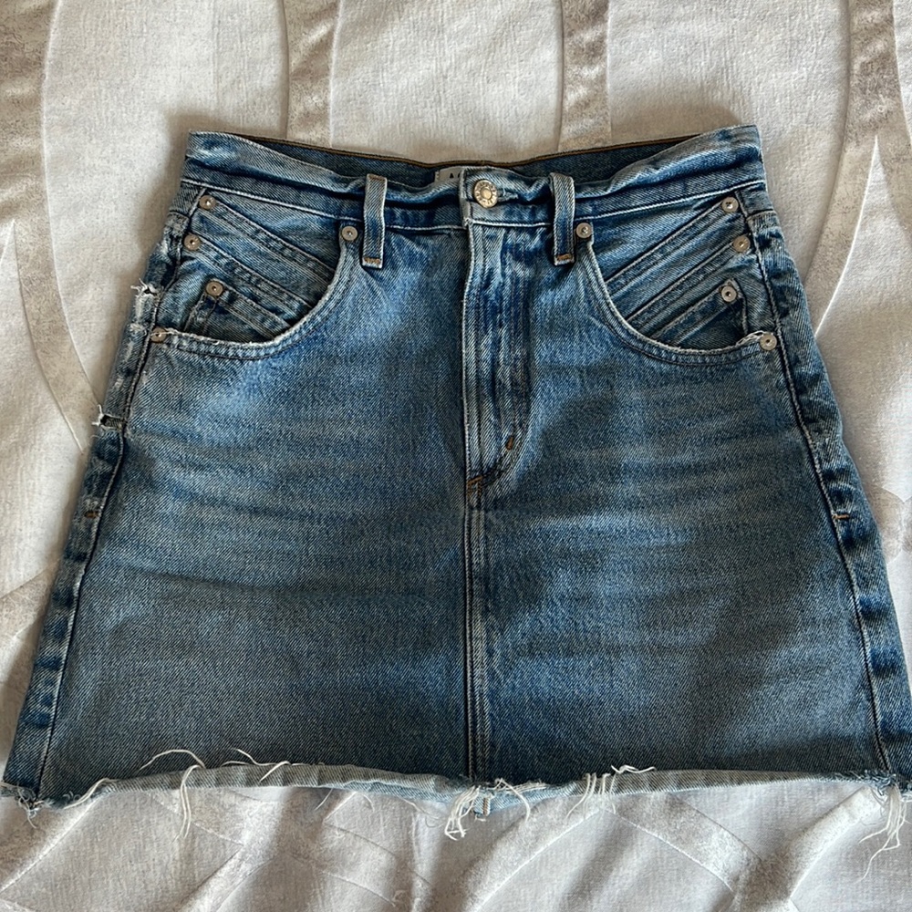 Agolde Palmer High Waist Mini Denim Skirt